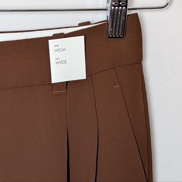 NWT WILFRED Effortless Pants Cognac Brown Wide Leg 00 ARITZIA - Picture 10 of 14